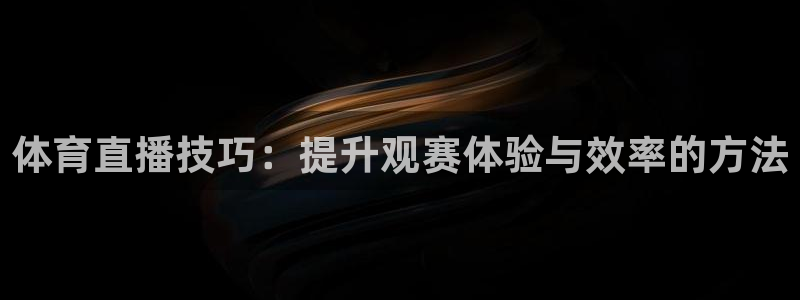 体育直播技巧：提升观赛体验与效率的方法